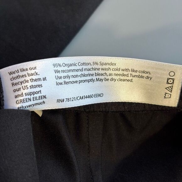 Eileen Fisher Black Stretch Organic Cotton Pants XS - Picture 4 of 11